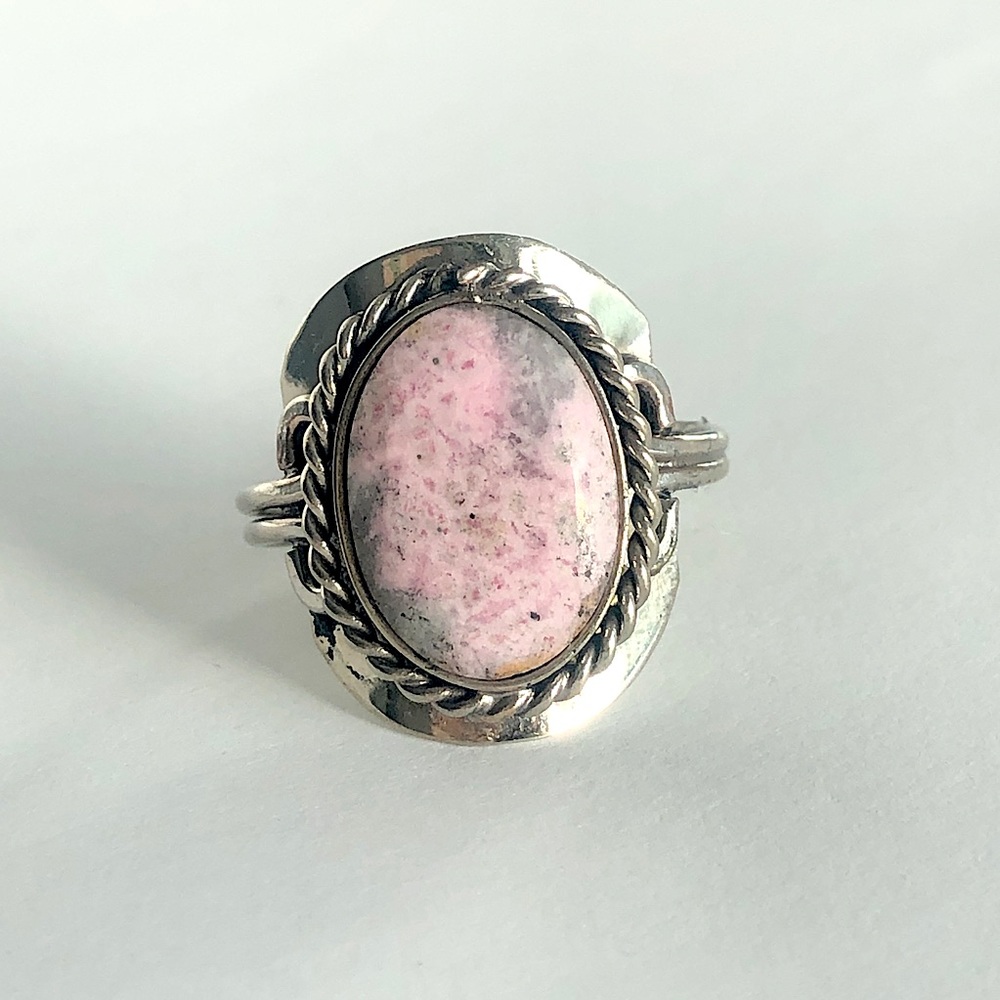 Pink Rhodonite Adjustable Ring - image 1